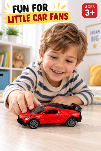 Toy Factory 1:36 Scale Die-Cast Sports Car Toy for Kids Ages 3+ – Metal Model...