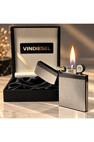 Vindiesel Premium Benzinli Çakmak Şık ve Zarif Tasarım Orjınal Metal Gövde Öz...