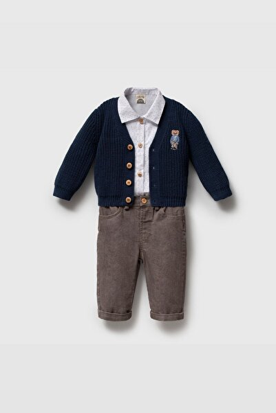 HAUSEkids 9-24 Months Luca Matteo Baby Boy 3-Piece Set-Navy Blue