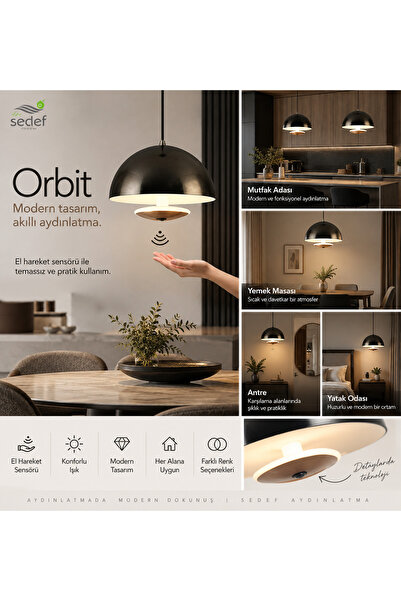 Sedef Hareket Sensörlü Modern Sarkıt Avize Orbit Model
