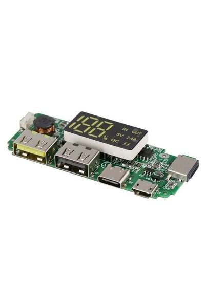 Robotnom 18650 Powerbank Şarj Kartı Çift USB 5V 2.4A Micro/Type-C/Lightning