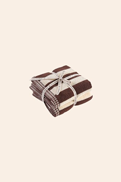 İrya In Lines Yarn Dyed Towel 2/50X90 cm Cream Brown
