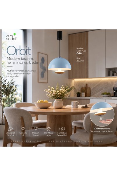 Sedef Hareket Sensörlü Modern Sarkıt Avize Orbit Model