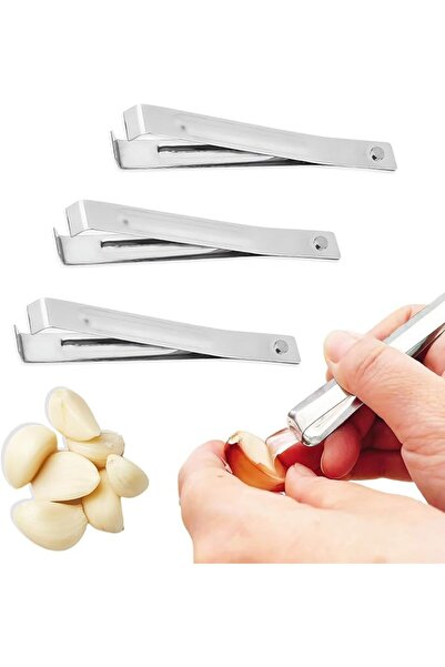 ALMEKAQUZ 3PCS Stainless Steel Garlic Peeler,Garlic Peeler Clips Skin Remover...