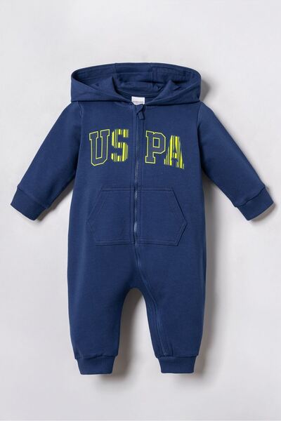 U.S. Polo Assn. 3-18 Months Licensed Us Polo Assn Baby Boy Jumpsuit-Indigo