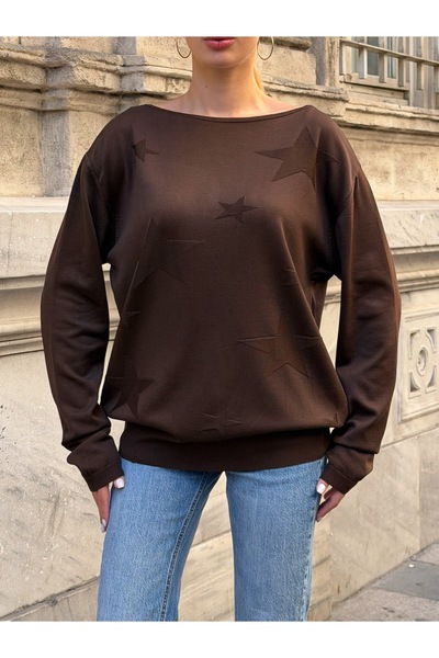 MENSAR OTANTİK Women's Star Patterned Knitwear Sweater 40-46