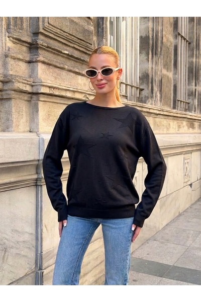 MENSAR OTANTİK Women's Star Patterned Knitwear Sweater 40-46