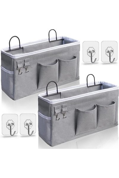 GENERAL NALACAL Bedside Storage Bag with Hooks, Wall Hanging Organizer Bags, ...