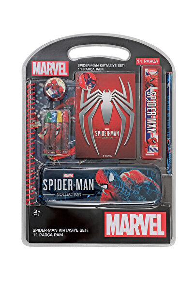 SPIDERMAN Spider-Man PAM 11 Parça Kırtasiye Seti - A5 Spiralli Defter, A6 Not...