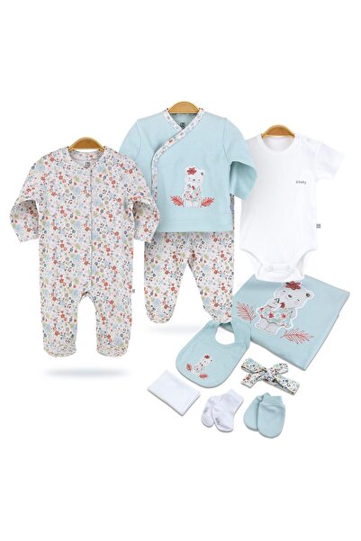 Bibaby Σετ νεογνού για κορίτσι 10 τεμ Floral Bear - Πολύχρωμο