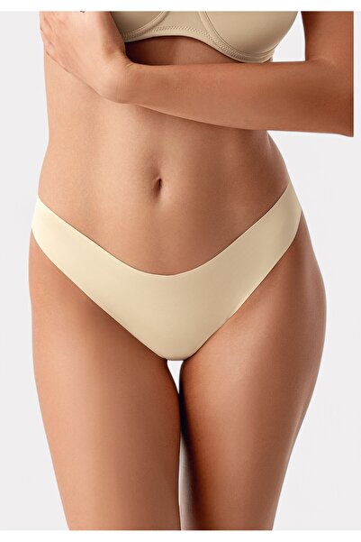 NEWBRA LINGERIE Σλιπ Brazil Laser Cut New Bra με σιλικόνη - Μπεζ