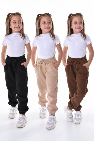 POLYMOOD Σετ 3 τεμαχίων Unisex Φούτερ από βαμβακερό φλις με χτενισμένες τσέπε...