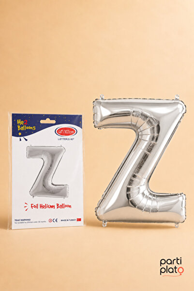 He2 Balloons Silver Foil Balloon Letter Z 40 Inch 102 Cm, Helium Compatible S...