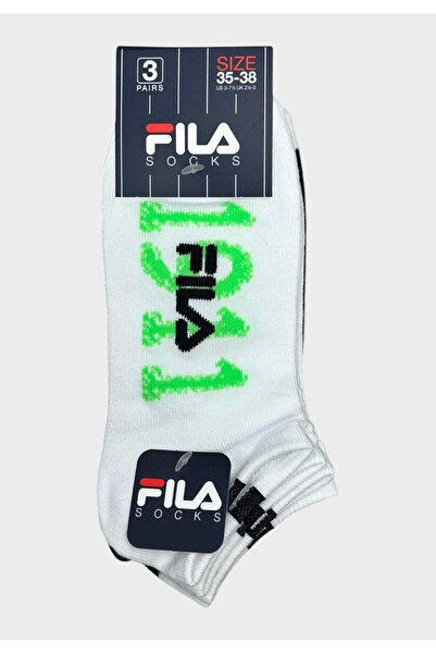 FILA Παιδικές Κάλτσες Αγόρι 3-Pack Λευκό & Μπλέ με Logo - Πολύχρωμο