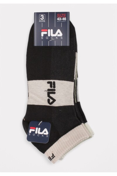 FILA Lifestyle Quarter Socks Sand Black 3 τεμάχια - Μαύρο