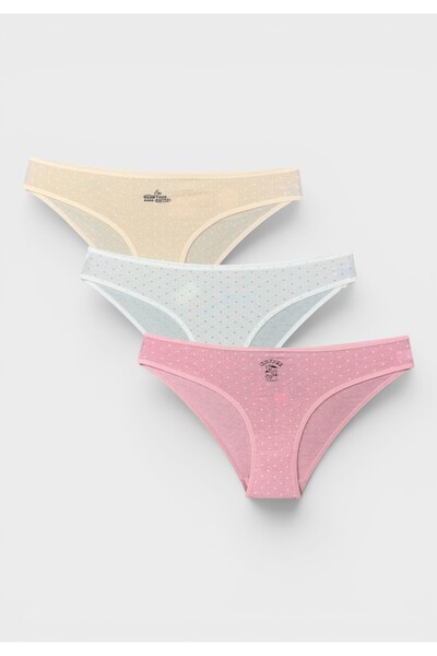 SeXen Berrak Γυναικεία Bikini Slip 3 Pack Coffee Time 95% Βαμβάκι 5% Lycra - ...