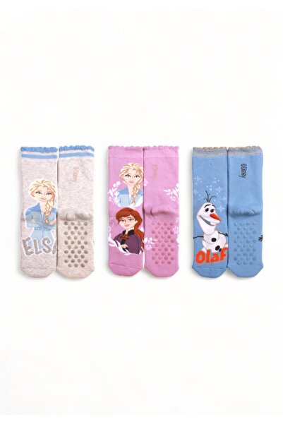 Çimpa Κάλτσες παιδικές πετσετέ με τάπες Frozen 3 Τεμ. - Πολύχρωμο