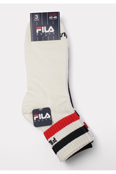 FILA Lifestyle Quarter Socks White/Sand/Navy 3 τεμάχια - Πολύχρωμο