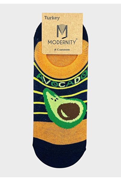 Modernity Γυναικείες Κάλτσες Αστραγάλου με Σχέδιο Avocado II - Μπλε