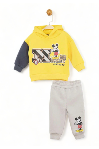 Çimpa Σετ βρεφική φόρμα με κουκούλα Cimpa Disney Mickey Mouse κίτρινη - Κίτρινο