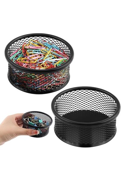 GENERAL 2 Pack Mesh Paper Clip Holder with Magnetic Base, Desk Paperclip Disp...