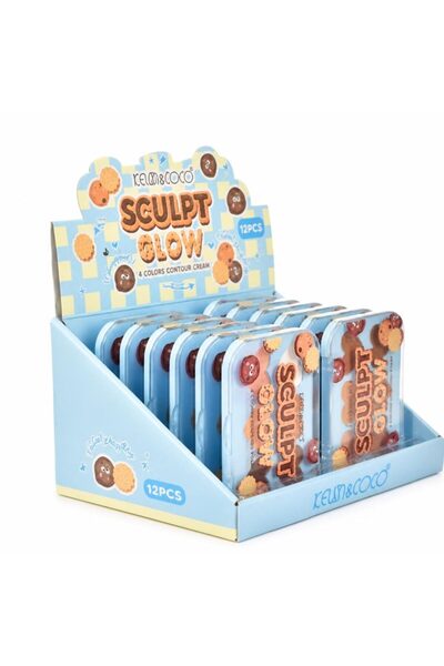 kevin coco Set Paleta Contur Crema Kevin&Coco Sculpt Glow, 6 Nuante pentru Co...