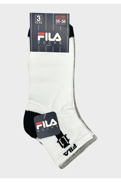 FILA Παιδικές Κάλτσες Αγοριών Ημίκοντες 3pack Μαύρο/Λευκό/Γκρι - Πολύχρωμο