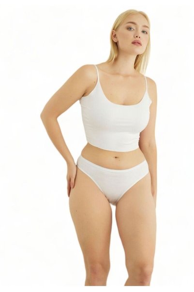 SeXen Σλιπ Mini μονόχρωμο White Aurelia σε οικονομική συσκευασία 5 Τεμ. - Λευκό