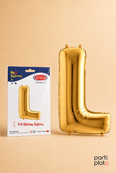 He2 Balloons Gold Foil Balloon Letter L 40 Inch 102 Cm, Helium Compatible Gol...