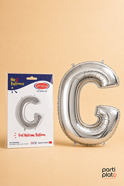 He2 Balloons Silver Foil Balloon Letter g 40 Inch 102 Cm, Helium Compatible S...