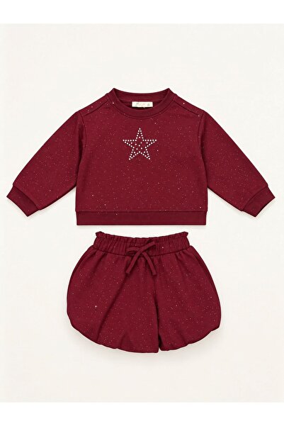 HAUSEkids 1-5 Years Old Elena Star Girls' Skirt Set - Burgundy