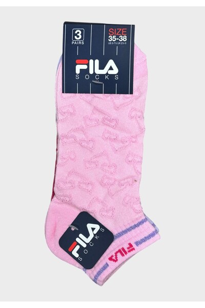 FILA Παιδικές Κάλτσες 3-Pack με Καρδιές & Ρίγες - Πολύχρωμο