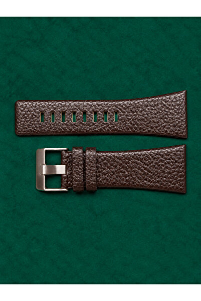 GENUINE LEATHER Men's Brown Melted Premium Leather 32mm Buckle Entry 24mm Wat...