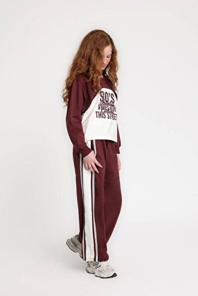 HAUSEkids 10-14 Years Old Run Street Girls' Set-Burgundy