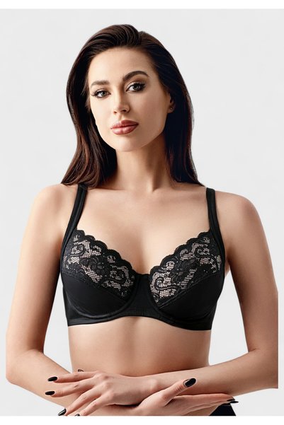 NEWBRA LINGERIE Σουτιέν χωρίς ενίσχυση με δαντέλα New Bra Lingerie Μαύρο
