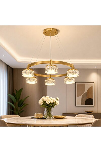 SELEXMO Lustra LED CHARM Magno cu telecomanda si cristal, 68W, Ø59cm, 5 Surse...