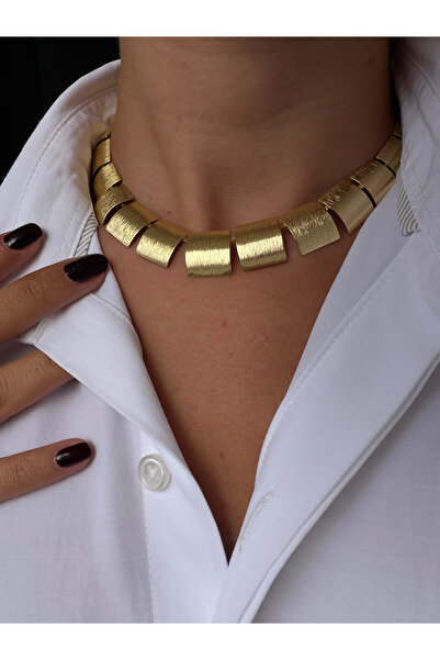 MBACOLLECTION GOLD BÜYÜK PLAKA KOLYE