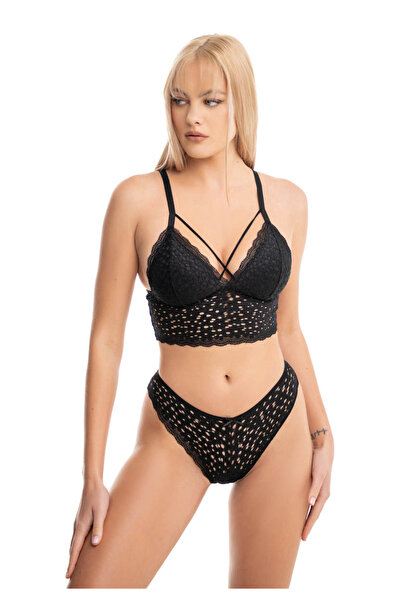 Koza Σετ bralette-brazil No Push Up χωρίς ενίσχυση 80189 - Μαύρο