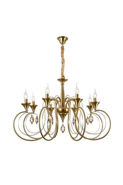Flippy Frederick Crystal Chandelier 8xE14, Diameter 52cm, Gold, Adjustable He...