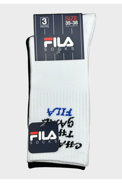 FILA Παιδικές Κάλτσες Αγόρι 3-Pack Λευκές, Μπλε & Μαύρες - Πολύχρωμο