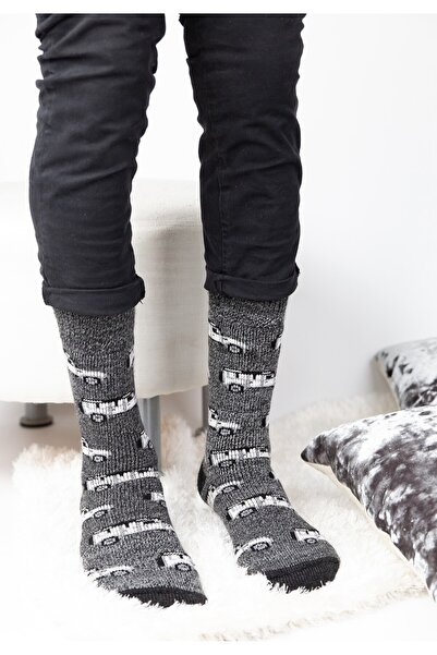 Soma Κάλτσες ανδρικές ισοθερμικές με σχέδια Socks - Γκρι Μελανζέ