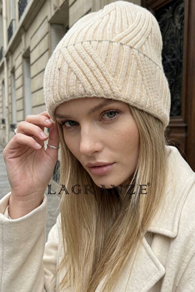 LAGRANZE Beretă de damă cu model geometric și pietre strass