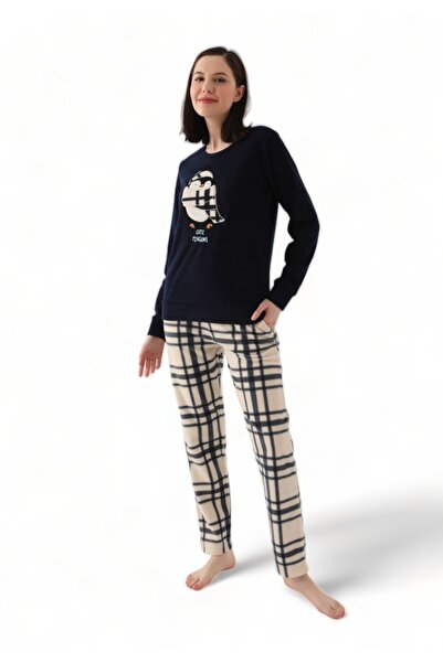 Arnetta Πιτζάμα Γυναικεία Polar Fleece Penguin - Μπλε