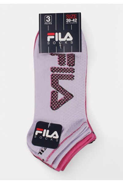 FILA Color Logo Κάλτσες Ροζ Λευκό Μαύρο | Σετ 3 Ζευγάρια - Πολύχρωμο
