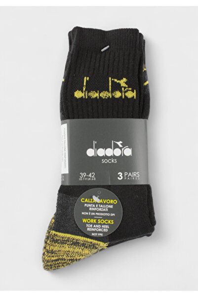 Diadora Κάλτσες Work Socks Ανδρικές Μαύρες – Σετ 3 Ζευγάρια - Μαύρο