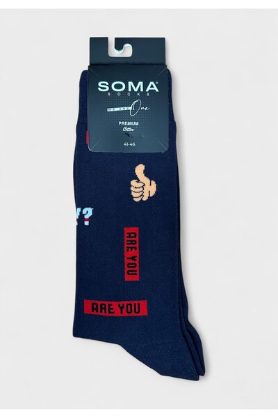 Soma Ανδρική Κάλτσα Socks “Okay” - Μπλε