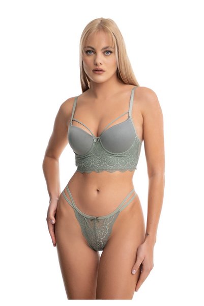 Koza Σετ bralette-slip Push Up με ενίσχυση 80236 - Φυστικί
