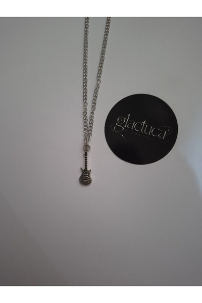 glactuca craft Electric Guitar Charm Rockstar Chain Necklace Y2K