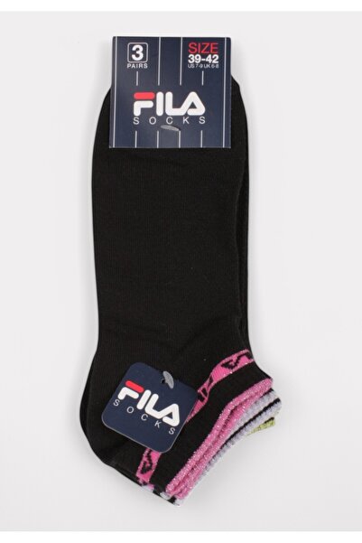 FILA Μαύρες Κάλτσες με Logo | Σετ 3 Ζευγάρια - Μαύρο