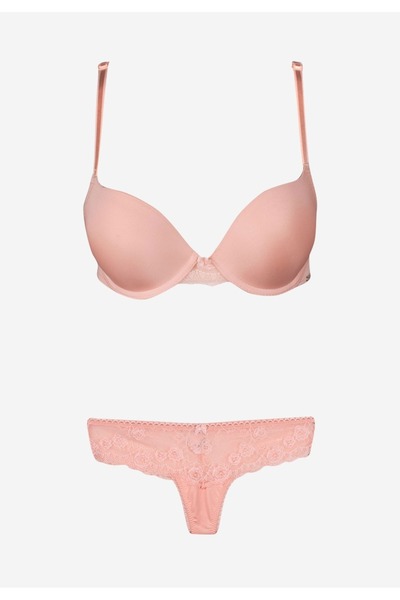 Norddiva Σετ σουτιέν Soft Push Up με Brazil - Σομόν